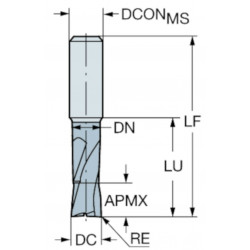 Fresa de ranurar de metal duro enteriza CoroMill® Plura para fresado de piezas duras- Sandvik R216.22-03030AAJ03G 1610