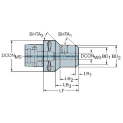 Coromant Capto® a Weldon adaptador- Sandvik C8-A391.20-31 080