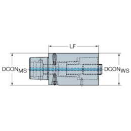 VDI a Coromant Capto® con adaptador de extensión Coromant Capto® + herramienta de corte